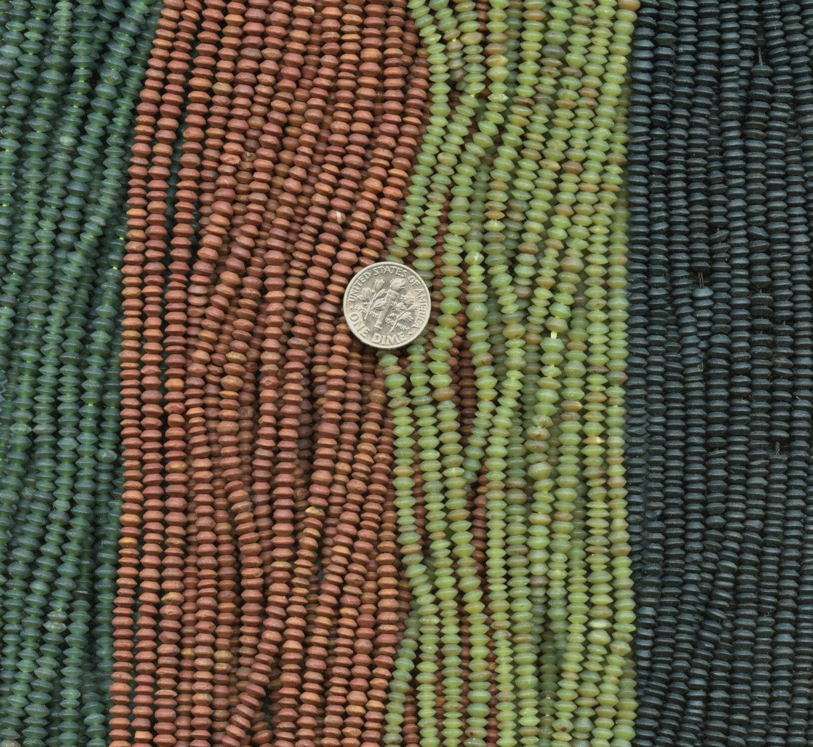 AFGHANISTAN BROWN STONE small Saucer Rondelles ~3x4mm 14″ strand Matte Finish