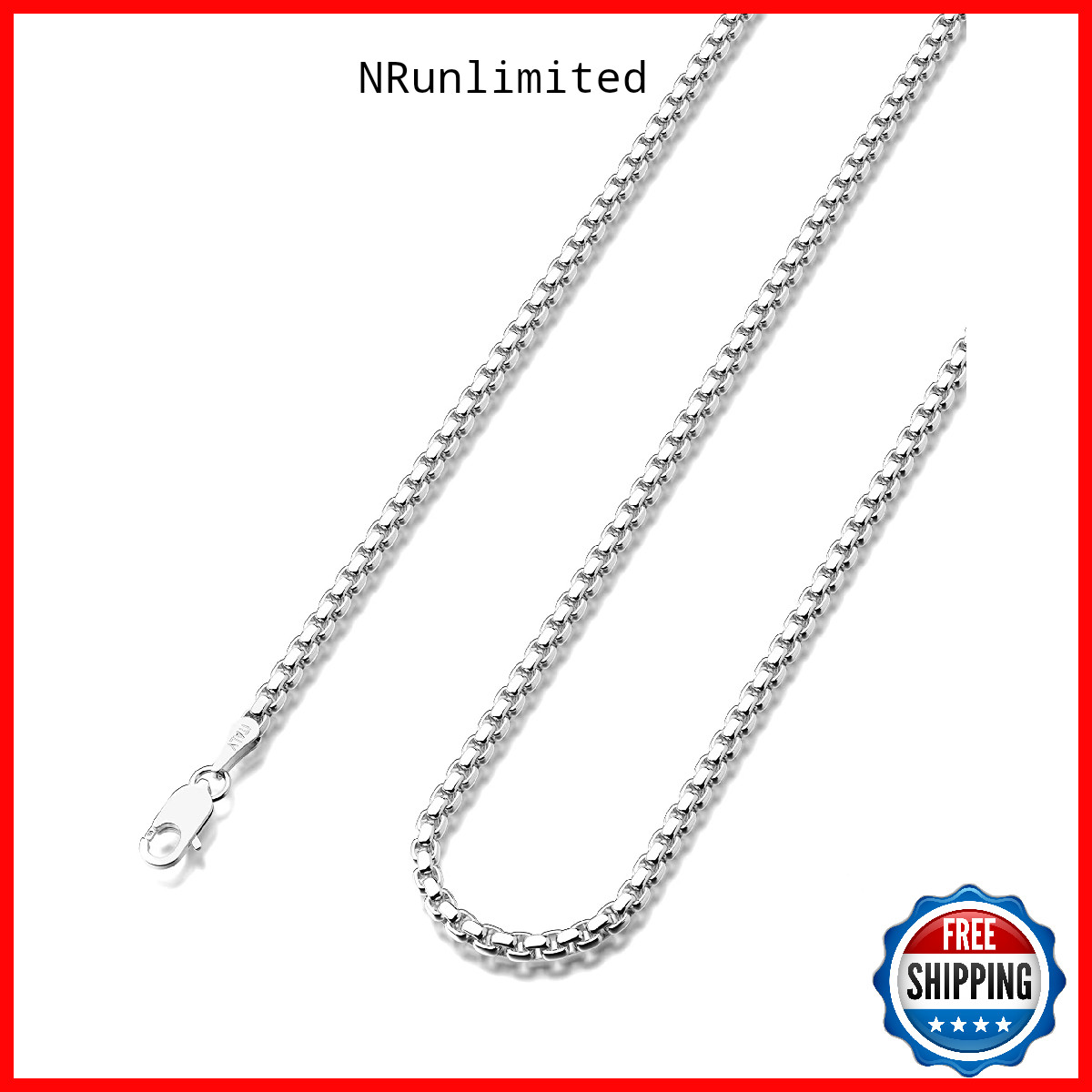 Waitsoul Wywh 925 Sterling Silver Chain Lobster Clasp 2Mm For Women Men