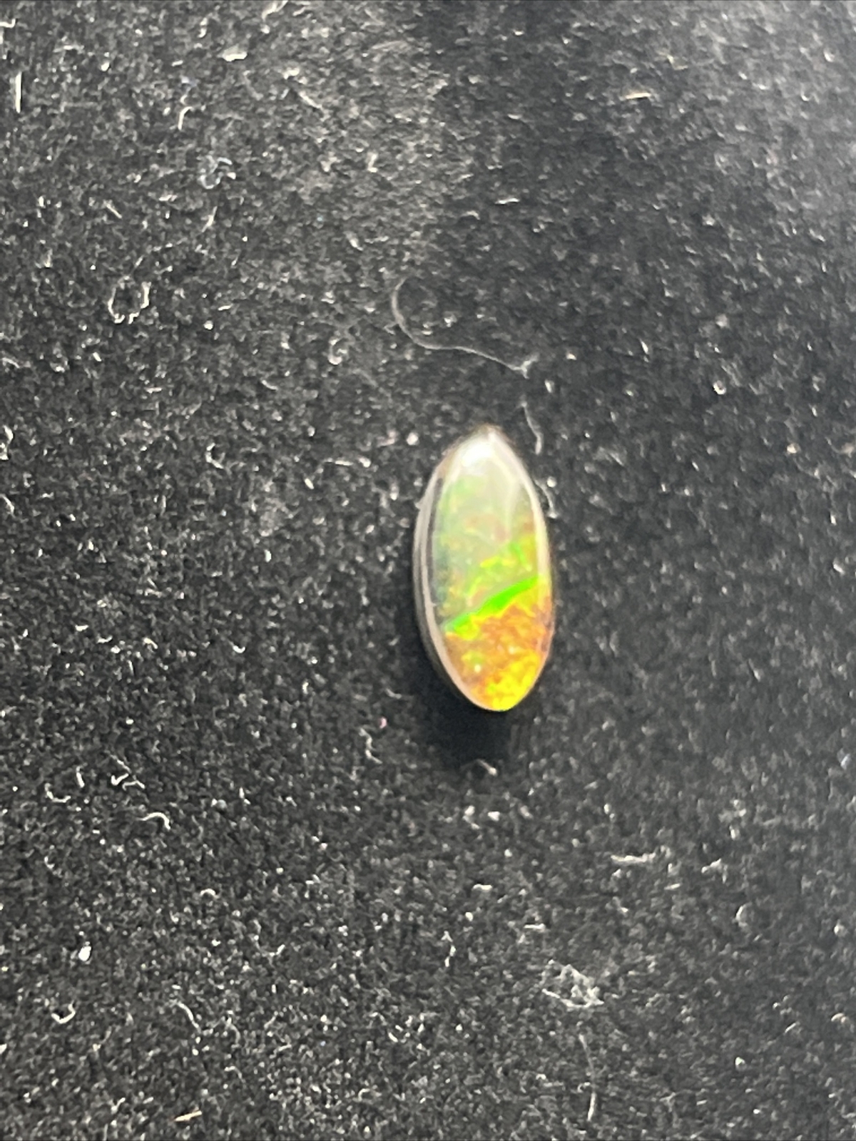 Clearance Estate JTV Ammolite Ammonite Triplet 12 X 6 mm Green Orange Yellow Fl