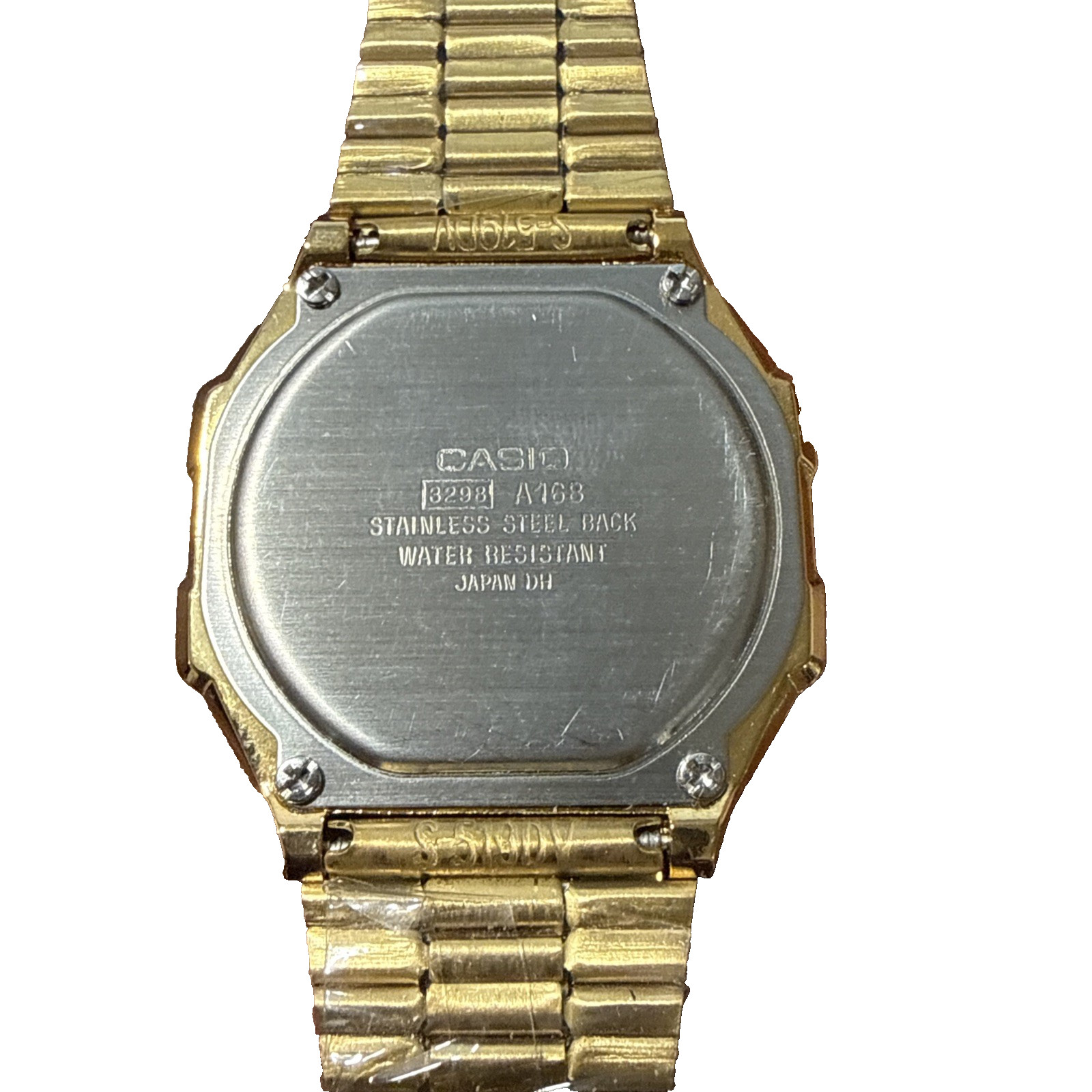 Casio A168WG Gold Digital Watch Black Dial Module 3298 Men’s Quartz Vintage OEM