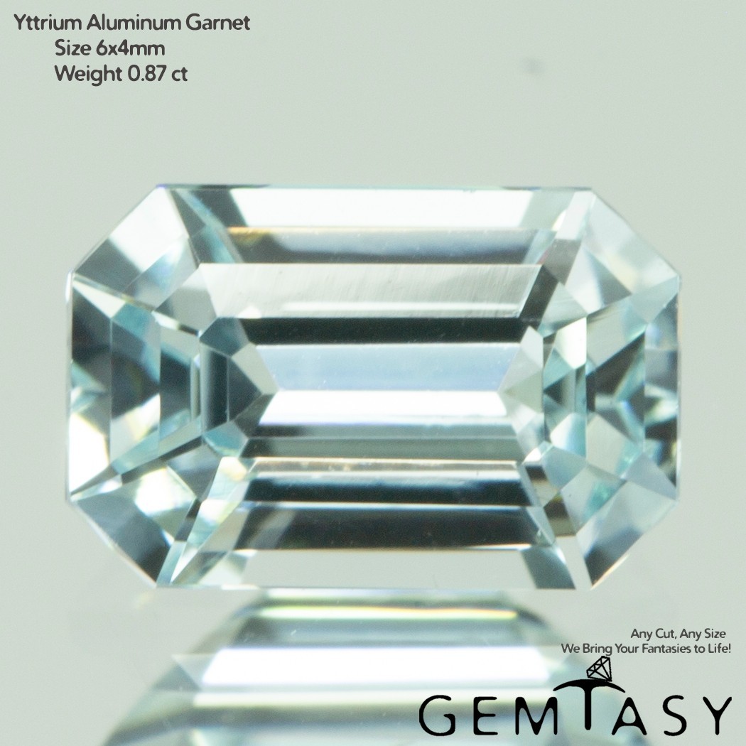 Cut stone – Aquamarine YAG Czochralski (Pulled) lab grown 6x4mm 0.74-0.96ct