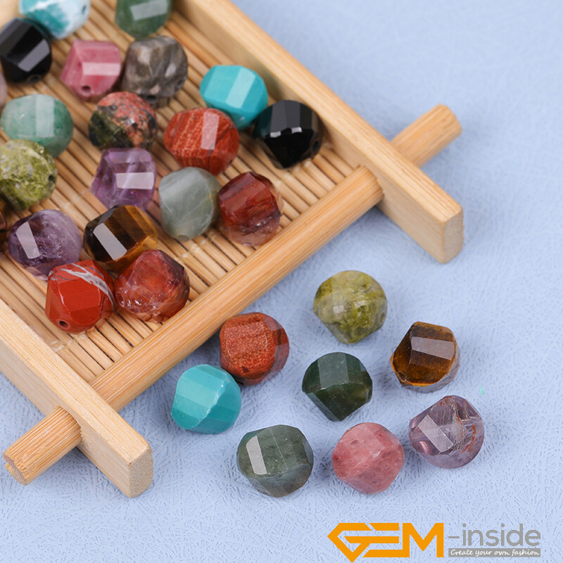 Natural Assorted Gemstone Twist Faceted Charms Loose Beads for Jewelry Making AU