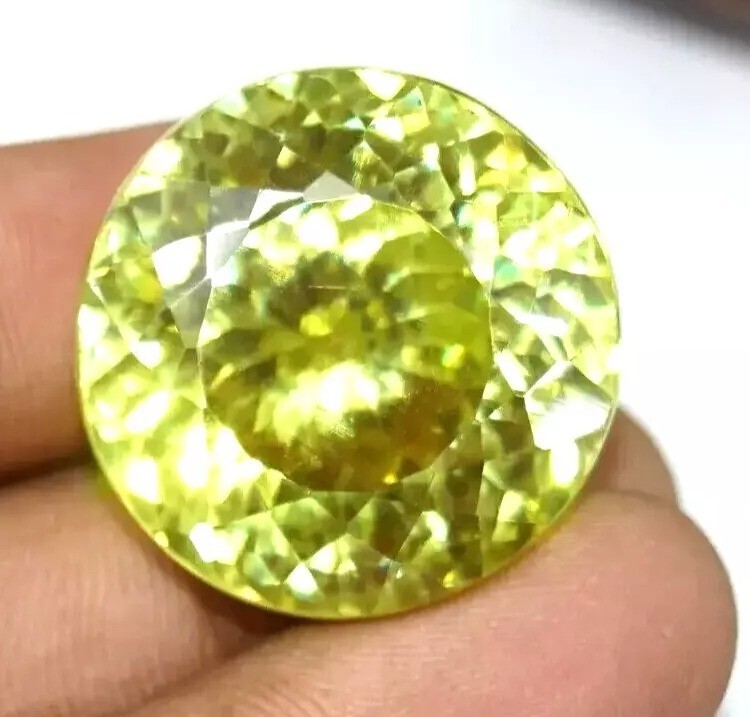 Natural Round Cut 105-107Ct Yellow Zircon Loose Gemstone Certified