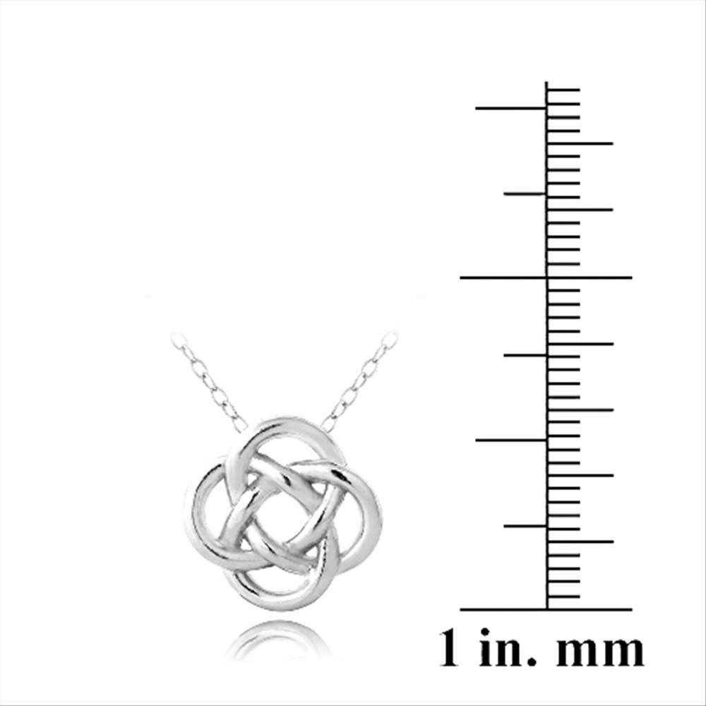 925 Sterling Silver Love Knot Flower Necklace