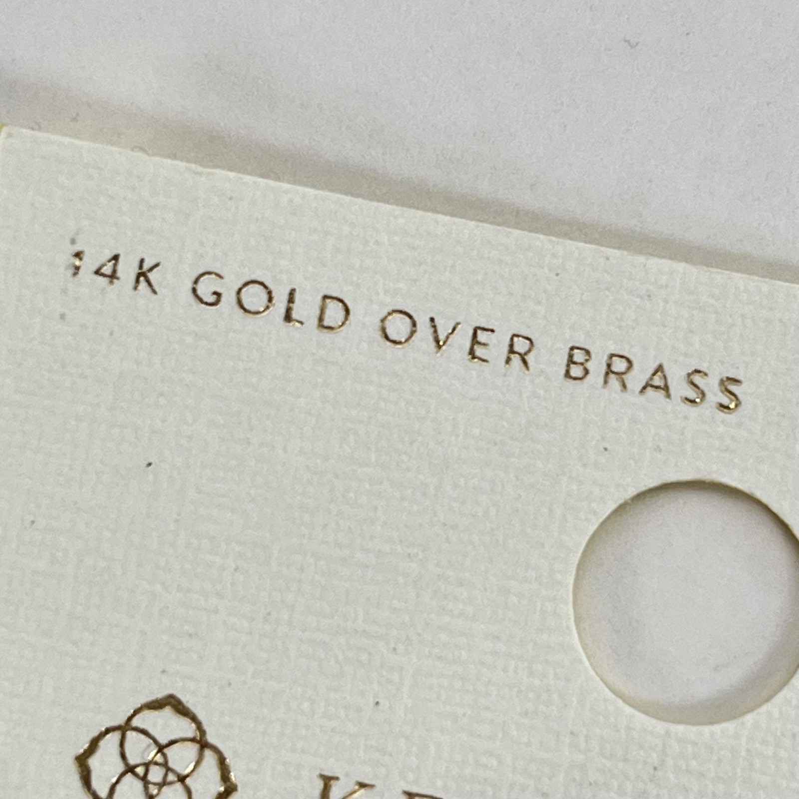 Kendra Scott 14K Gold Over Brass Studded Hoop Earrings Womens New on Card Gold