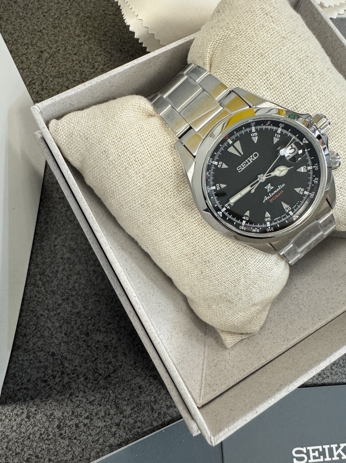 Seiko Prospex Alpinist Black Dial Steel Bracelet Watch SPB117 New With Tag Japan