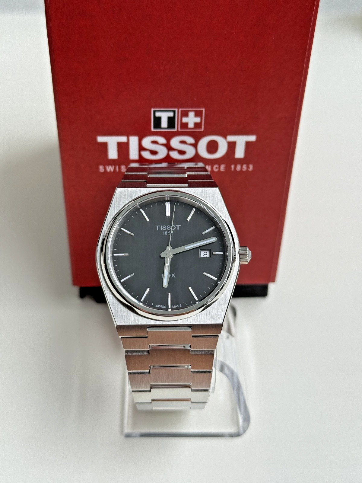 New Tissot PRX Black Dial Quartz 40mm Mens Watch T1374101105100