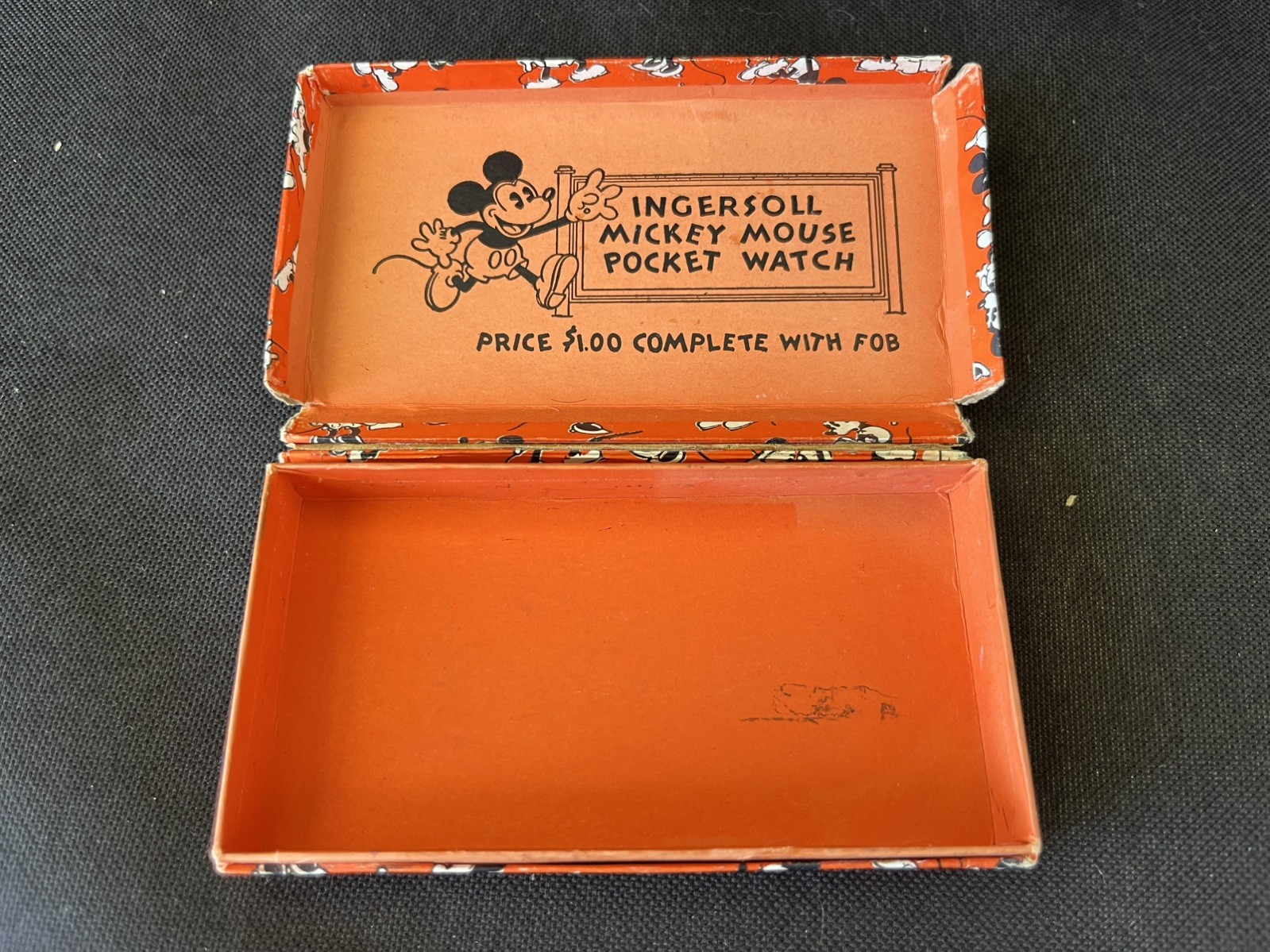 Walt Disney Ingersoll MICKEY MOUSE Pocket Watch Box Red(Used Box Only)