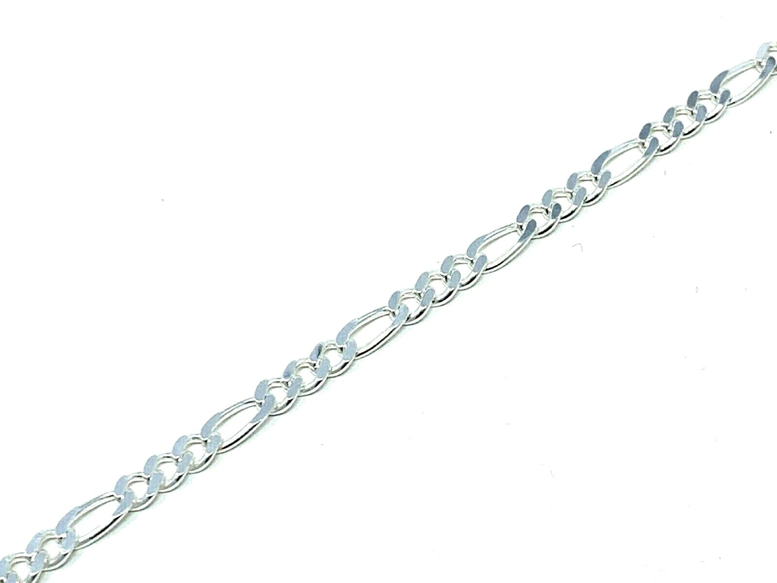 Italian 925 Sterling Silver Figaro Chain Bracelet or Anklet 4mm 7″-10″