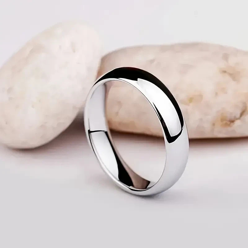 Stainless Steel Silver Polished Plain Wedding Band Ring 2mm 3mm 4mm 6mm 8mm 10m