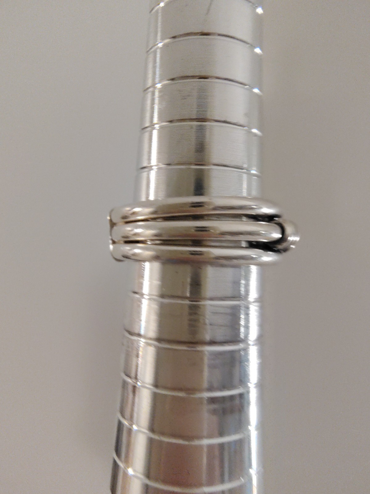 ​VTG Sterling Silver 925 Triple Band Ring Connected Stacker S Hook Motif Size 7