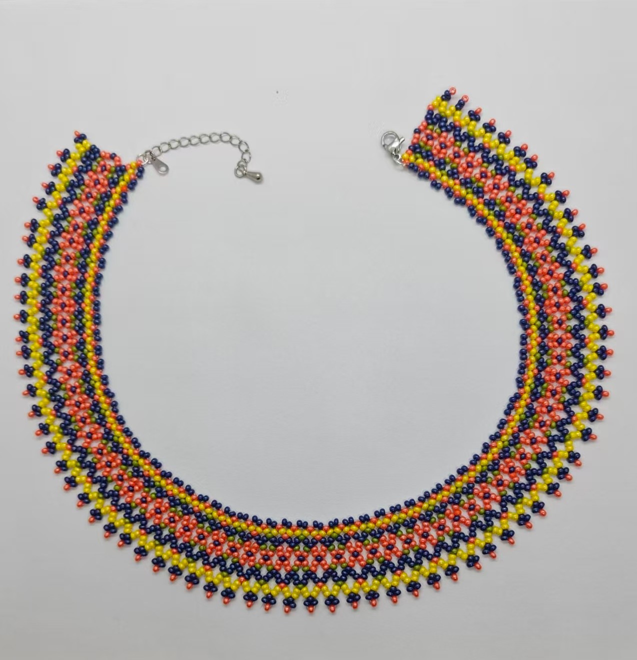 Handmade Miyuki Beaded Tribal Collar Necklace Ethnic Geometric Boho Jewelry