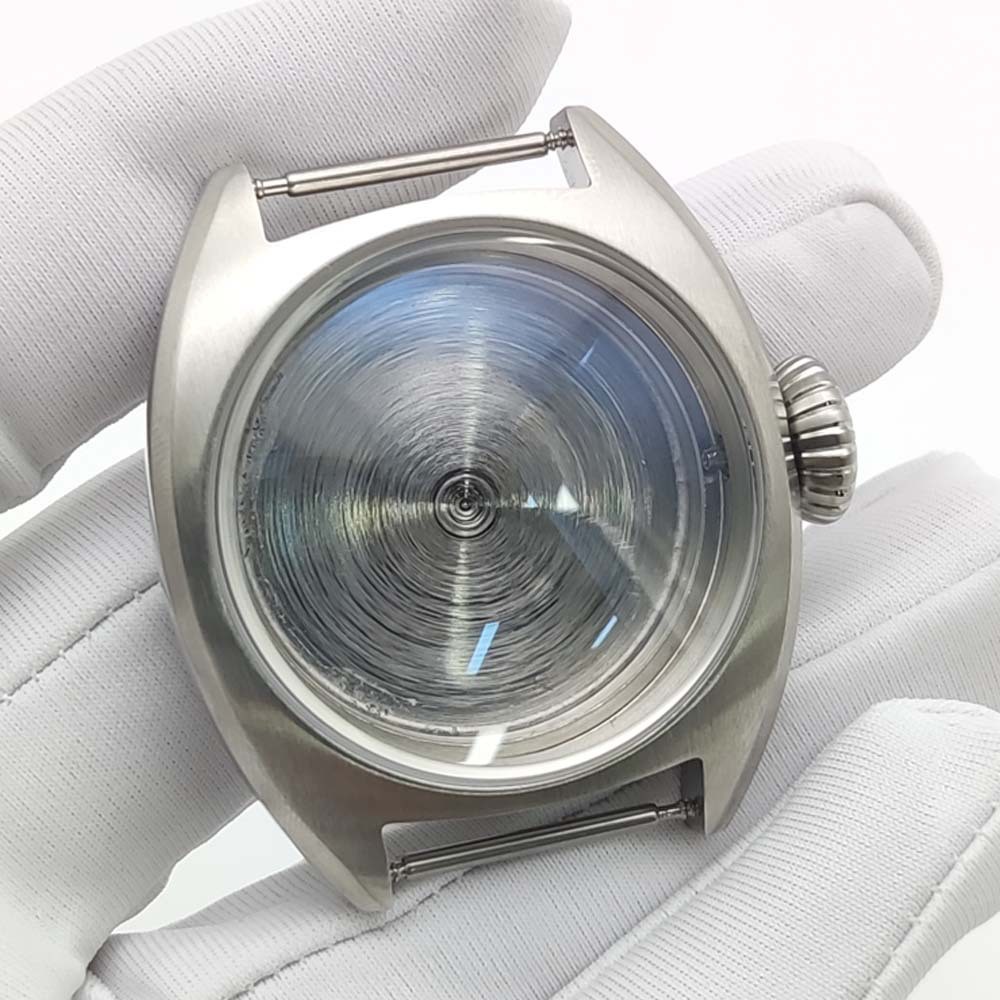 36mm Brushed Pilot Watch Case Sapphire Crystal Fit NH35 NH36 NH70 Movement Mod