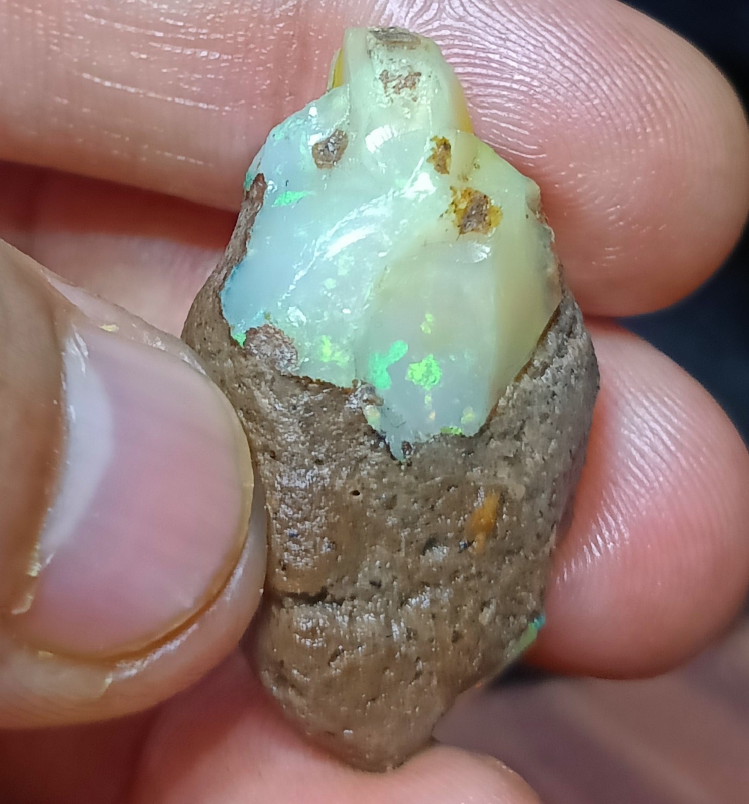 38 Carat, Natural Ethiopian Opal Raw Rough, Multi Flash Gemstone.