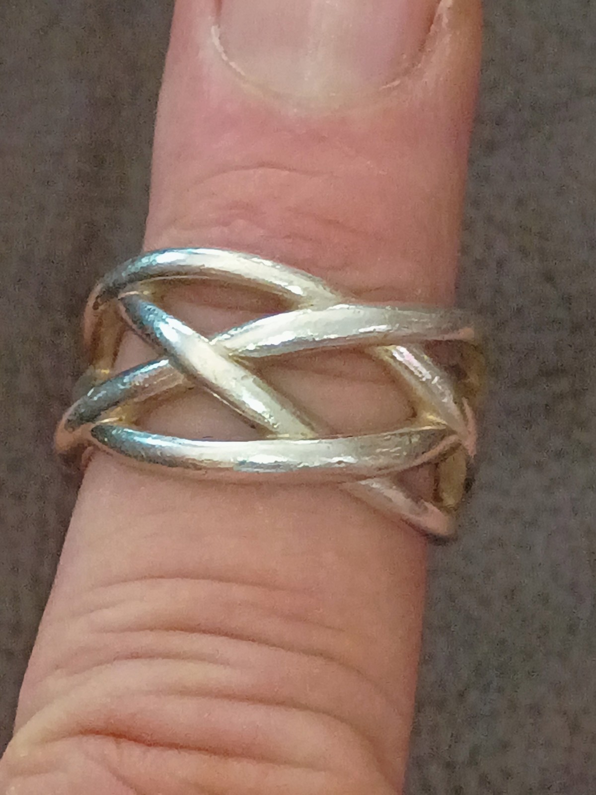 Tiffany & Co.Basket Weave Celtic Knot Ring 925 Sterling Silver Size 9 1/2 Unisex