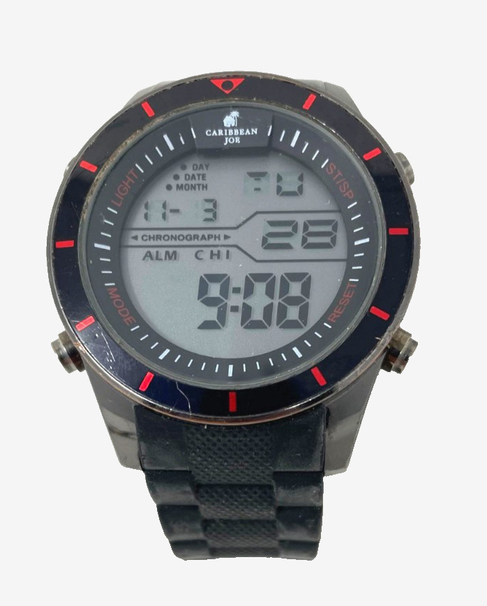 Caribbean Joe CJ7070GU Men’s Quartz Wristwatch Black Gray Sport Watch | NEW Batt