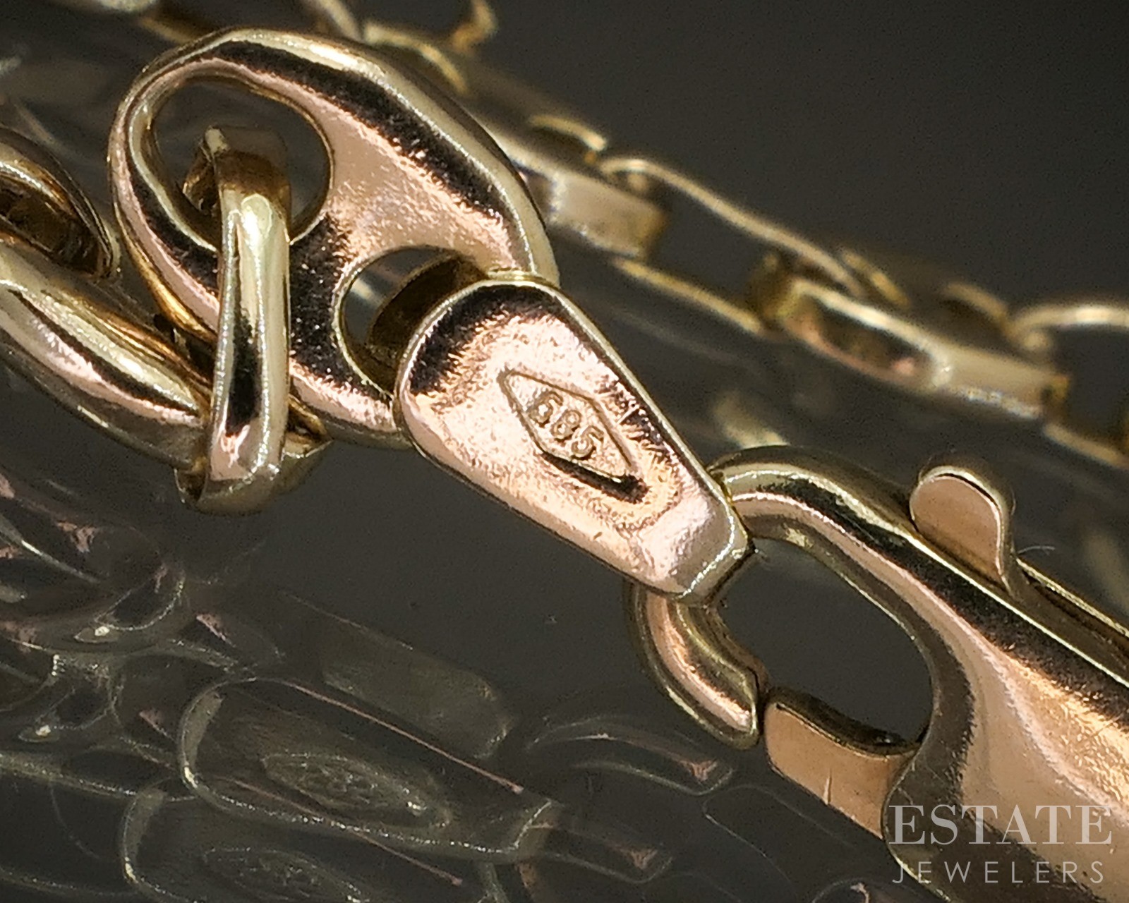 14k Yellow Gold Gucci Style Chain Link Bracelet 6.5g 7.25″L p21666b
