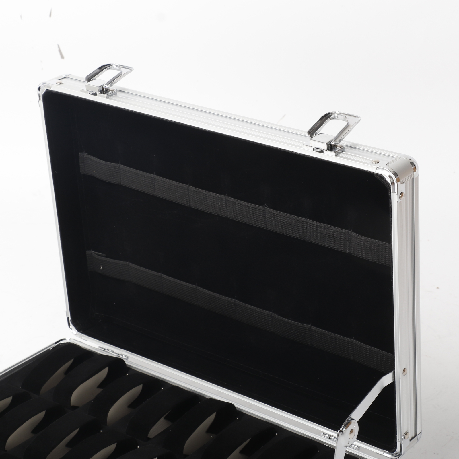 Aluminum Watch Case 24 Grids Briefcase Storage Box Watches Collectors Display
