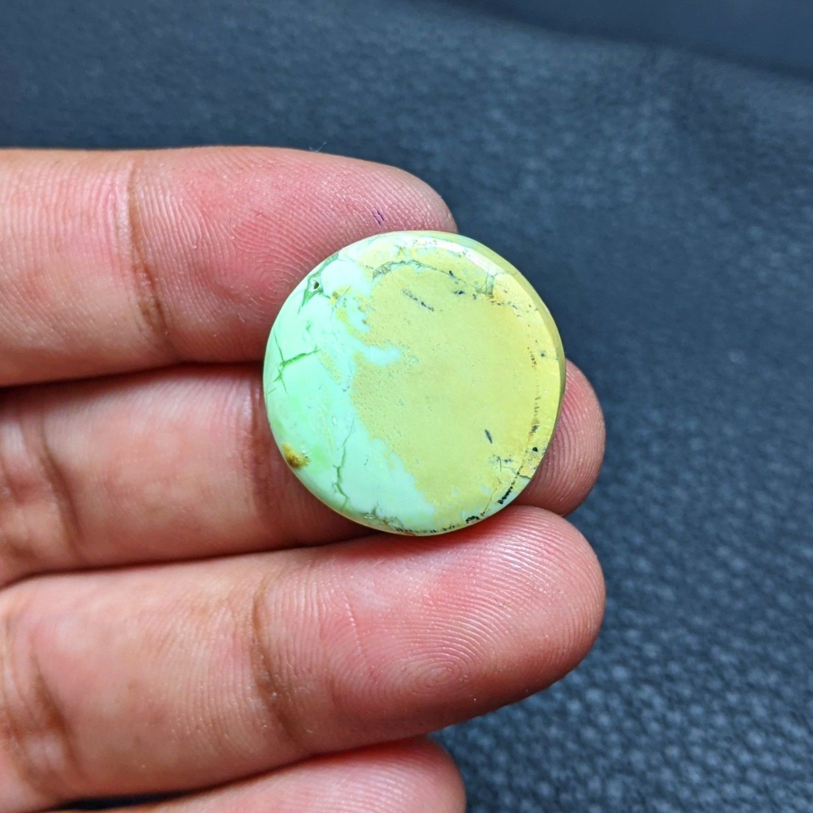 Natural Lemon Chrysoprase Round Shape Cabochon Loose Gemstone 19x19mm