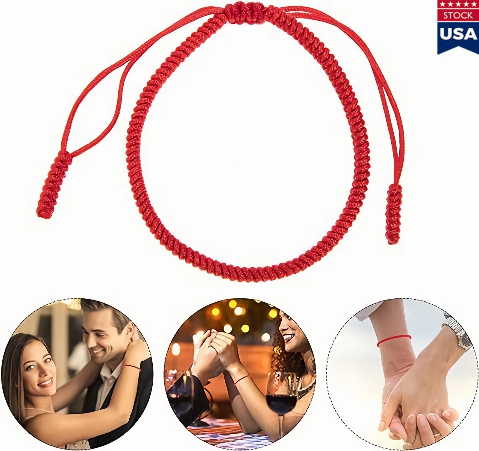 4pcs Tibetan Lucky Red String Woven Bracelet for Protection Men Women Good Luck