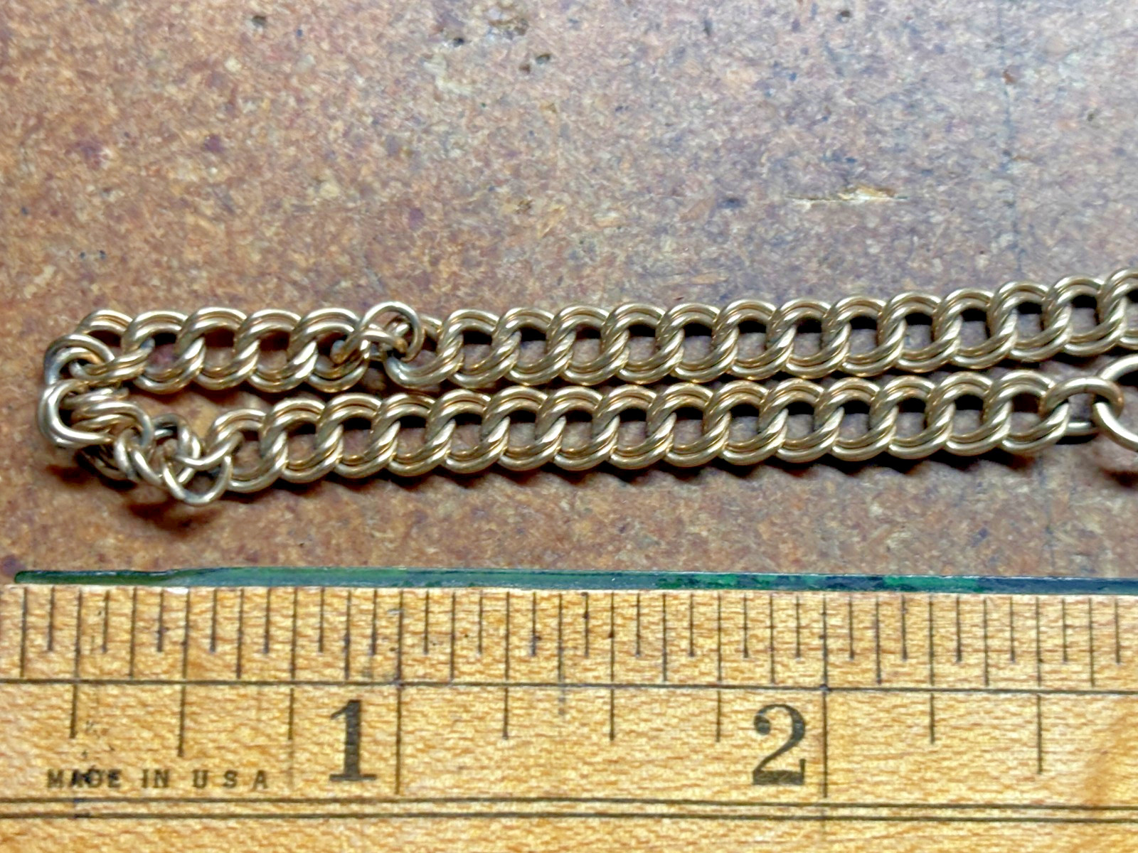 Vtg A & Z 8.26g 12k gold filled 8″ CHARM BRACELET Chain Link BRIDESMAID Wedding