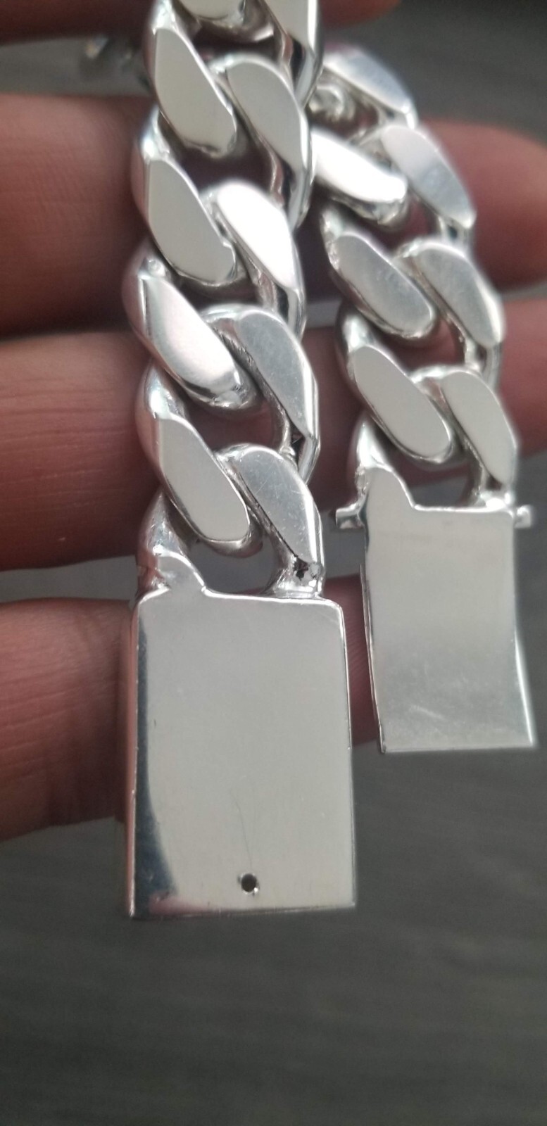 925 sterling silver bracelet / esclava de plata 925 cuban link 102.7g 8.5″ 15mm