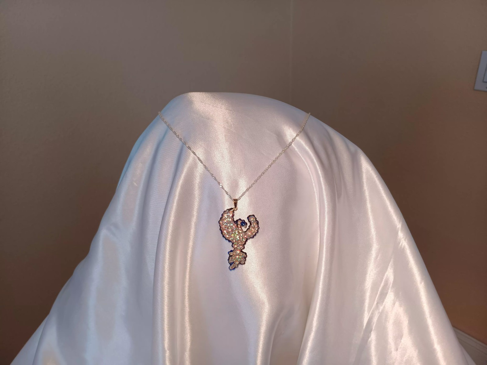 Crystal Phoenix Necklace – Dual Ice & Fire Bird Jewelry – Phoenix Set Gift