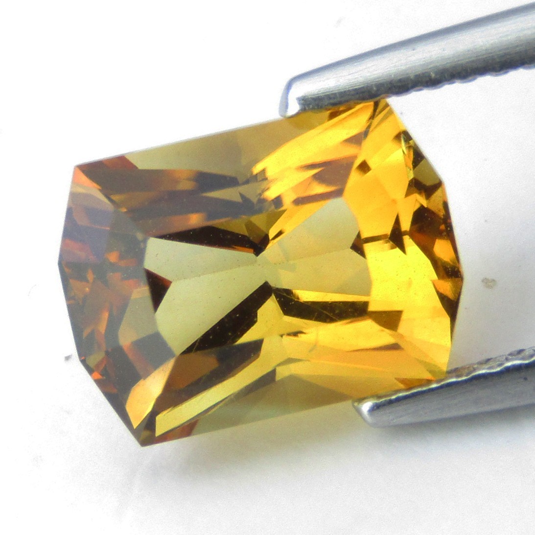 3.38Cts Natural Fantastic Fancy Radiant Cut Citrine 9.5mm Loose Gemstone