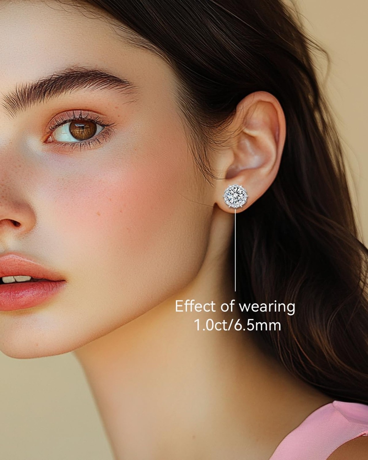 Moissanite Stud Earrings for Women Men Rose with Thorns Earrings 0.6ct/1ct/2c…