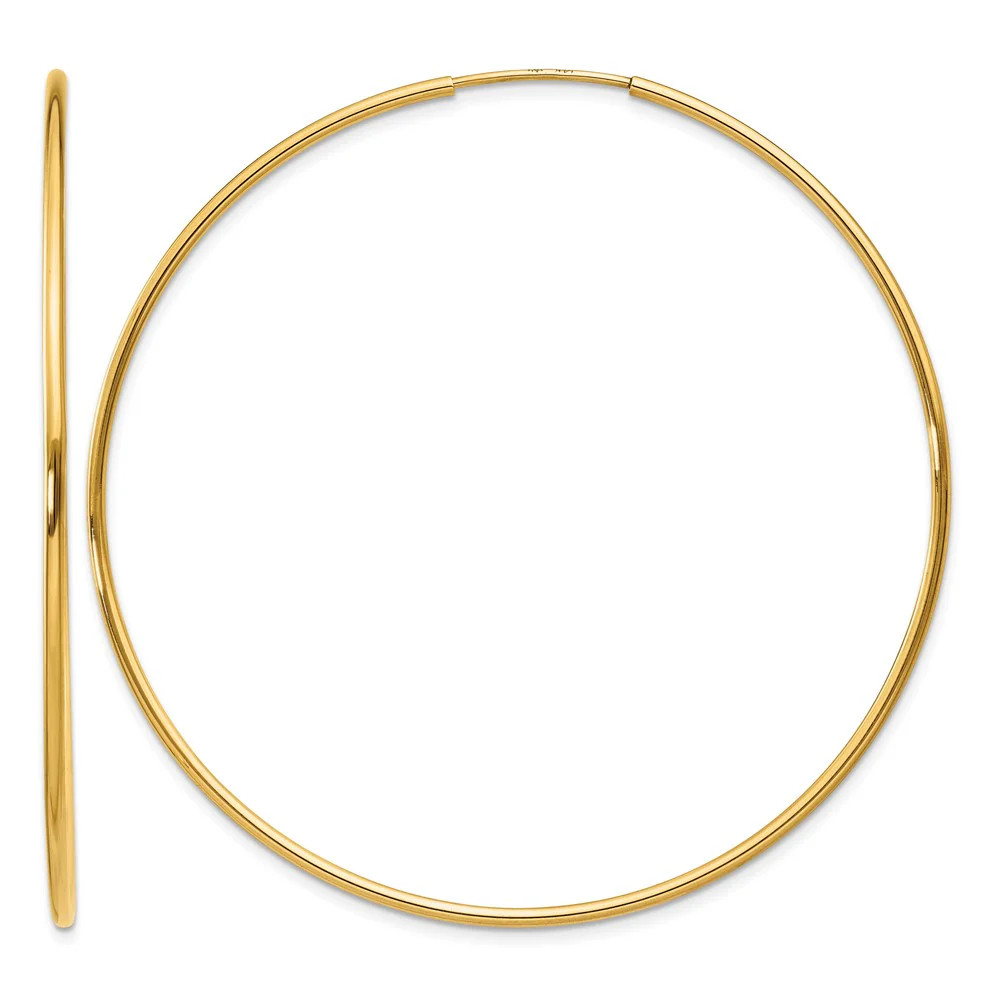 14K Yellow Gold 1.25mm Endless Hoop Earring