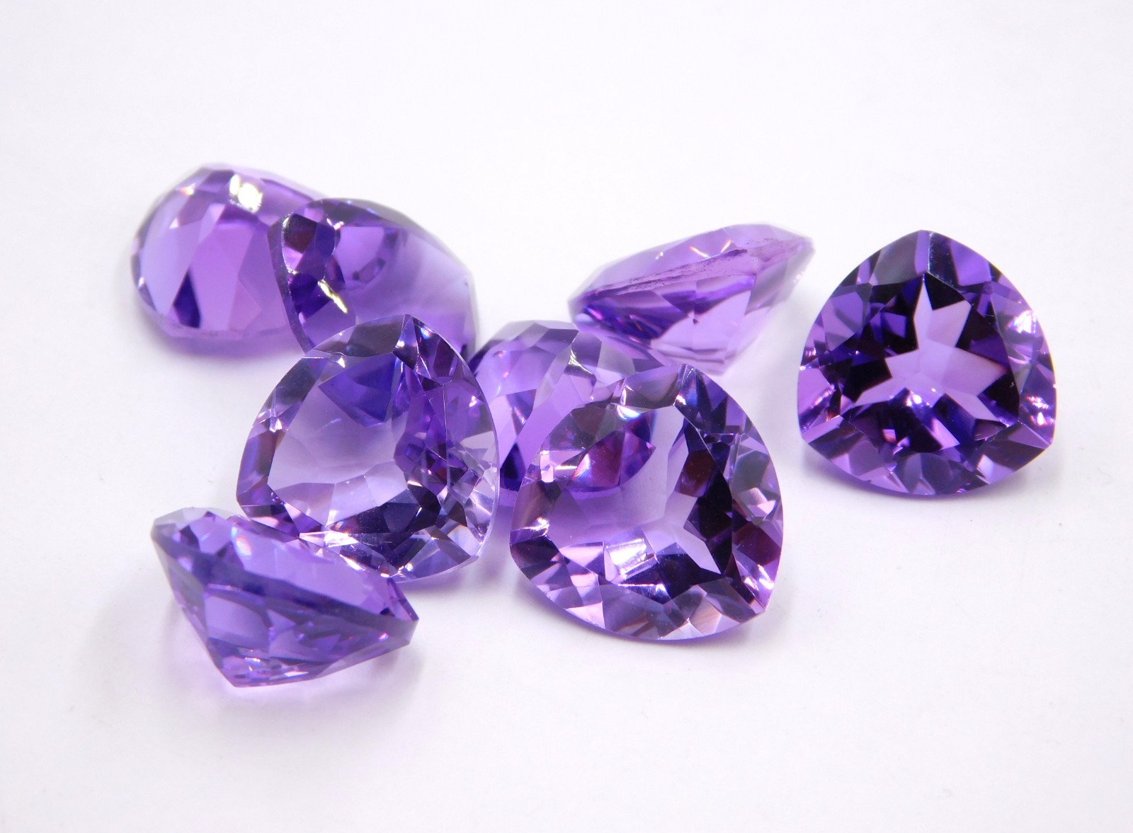 Lab Created Amethyst Trillion Cut Loose Gemstone 15 MM For Jewelry Making P-3638