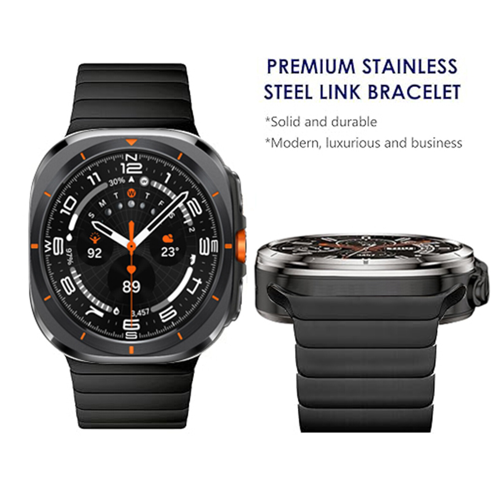 Rugged Titanium Alloy or Stainless Steel Metal Band For Galaxy Watch Ultra 47mm
