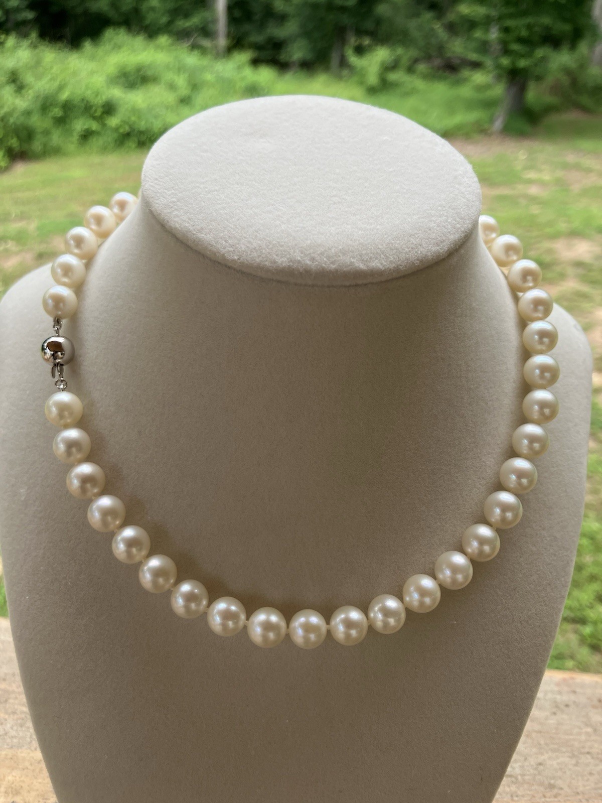 Extra Large Akoya Pearl Necklace 14K White Gold Clasp 8.5-9.0mm AAA