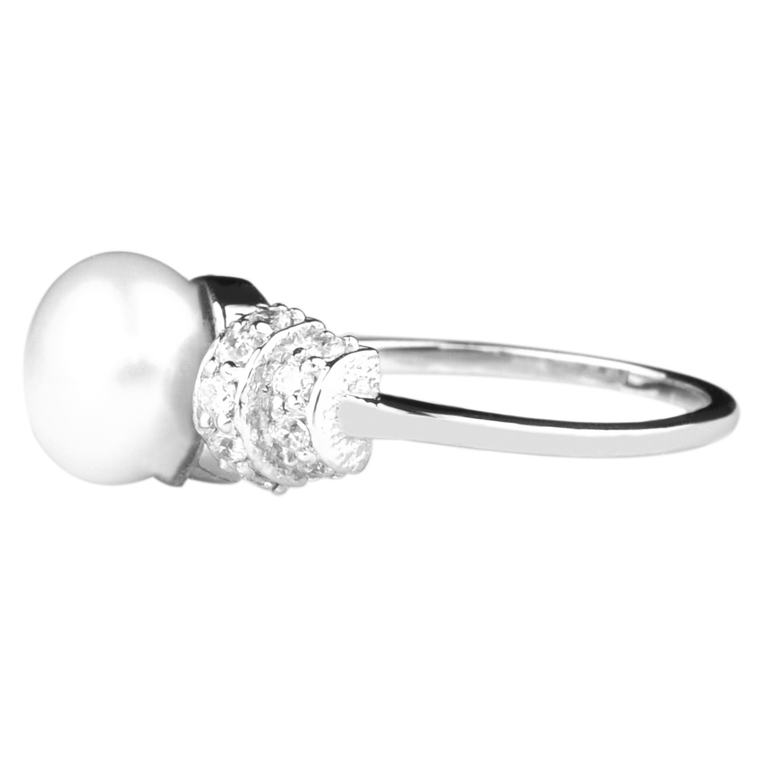 3.03 Carats Round Shape 100% Natural Pearl Certified Diamond Ring In 925 Silver