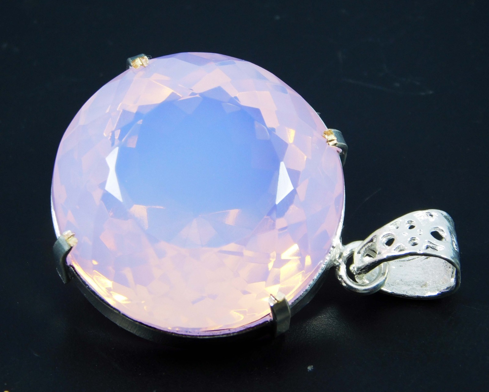 181.45 Ct Natural Blue Pink Fire Opal 925 Solid Silver PENDANT Loose Gemstone