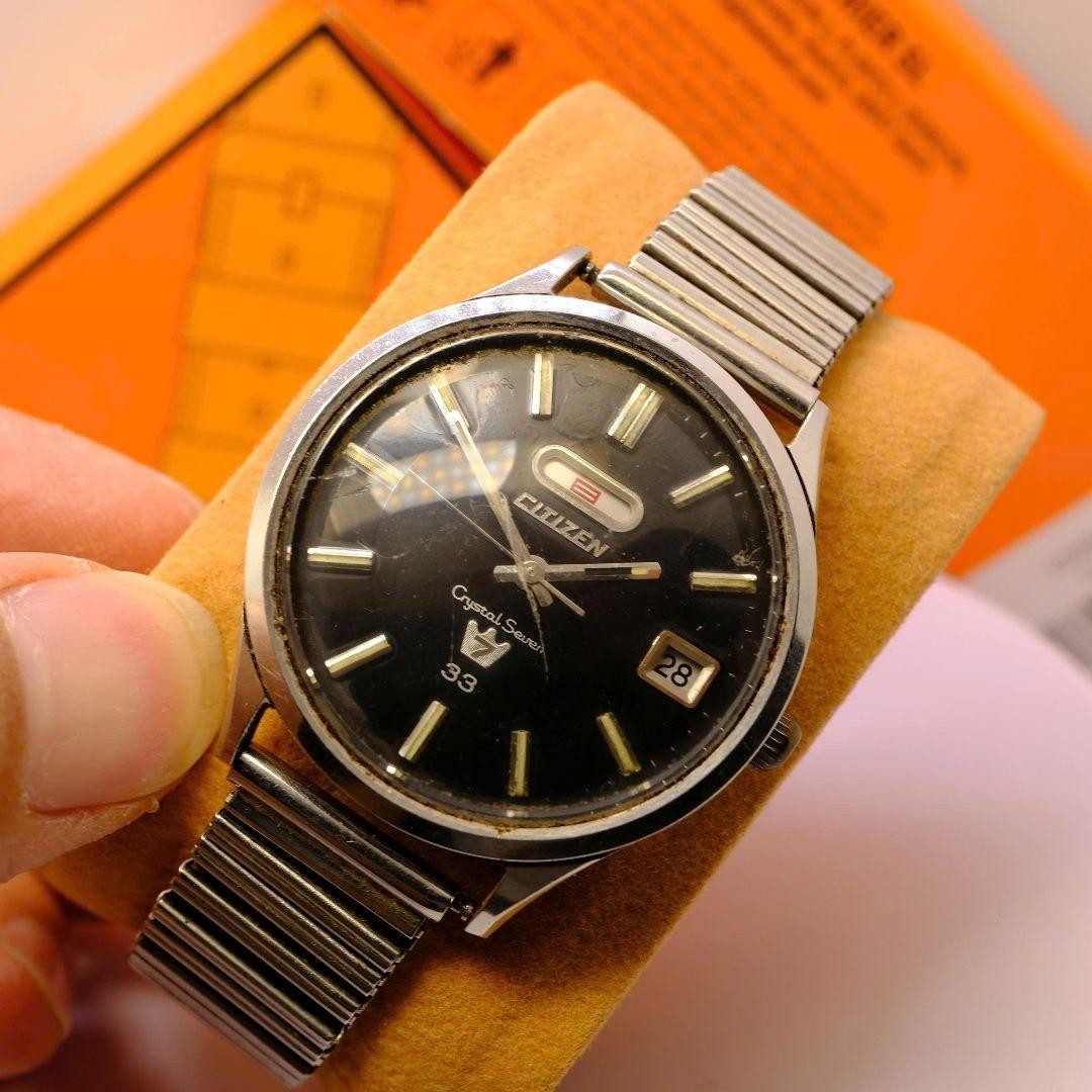 CITIZEN C80 Crystal Seven 33 ACSS 51401-Y Automatic 37mm Black Dial 33 Jewels