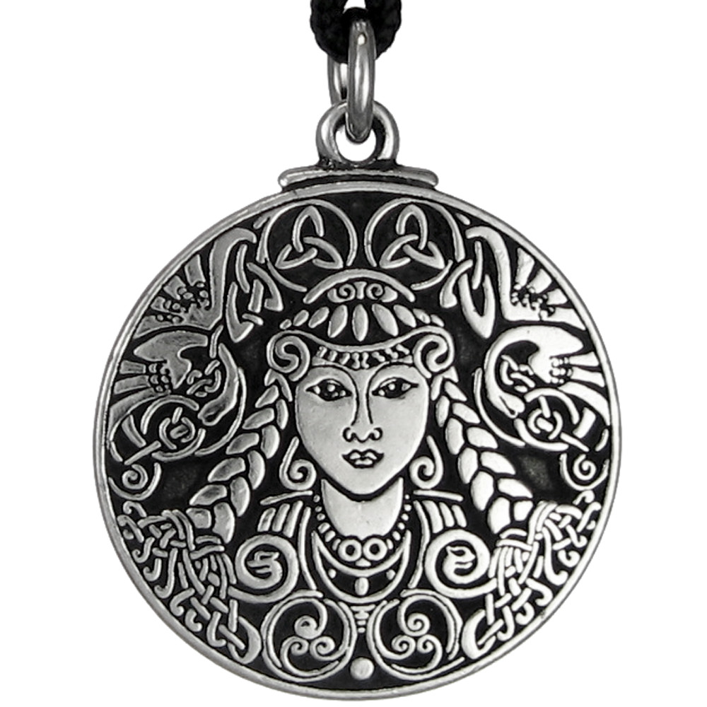 Pewter Brigid Necklace Celtic Goddess Pendant Brigit Jewelry Brighid