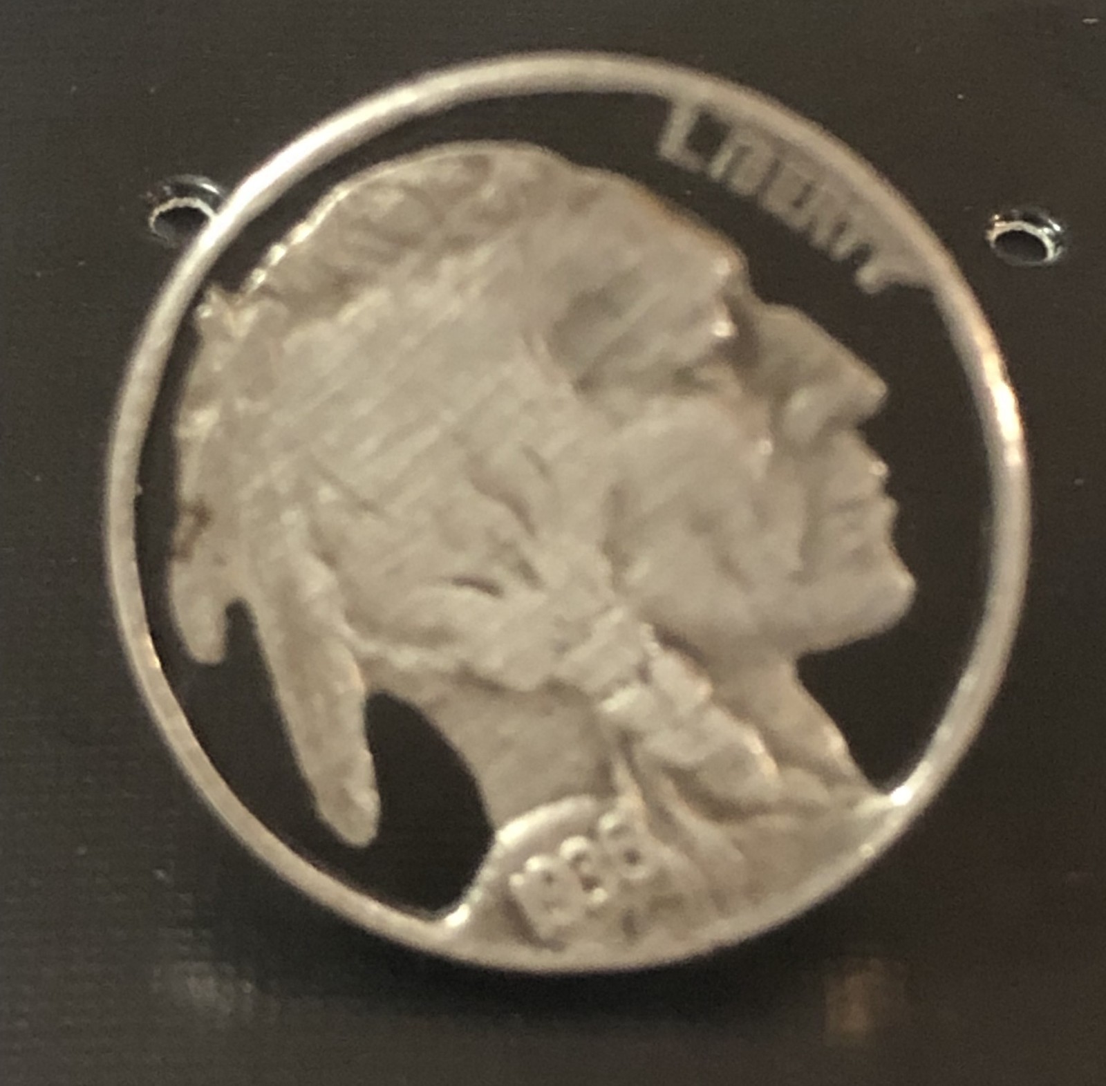Artisan Cut Coin 1936 Buffalo Nickel Liberty Hat Pin Tie Tack Lapel Pin