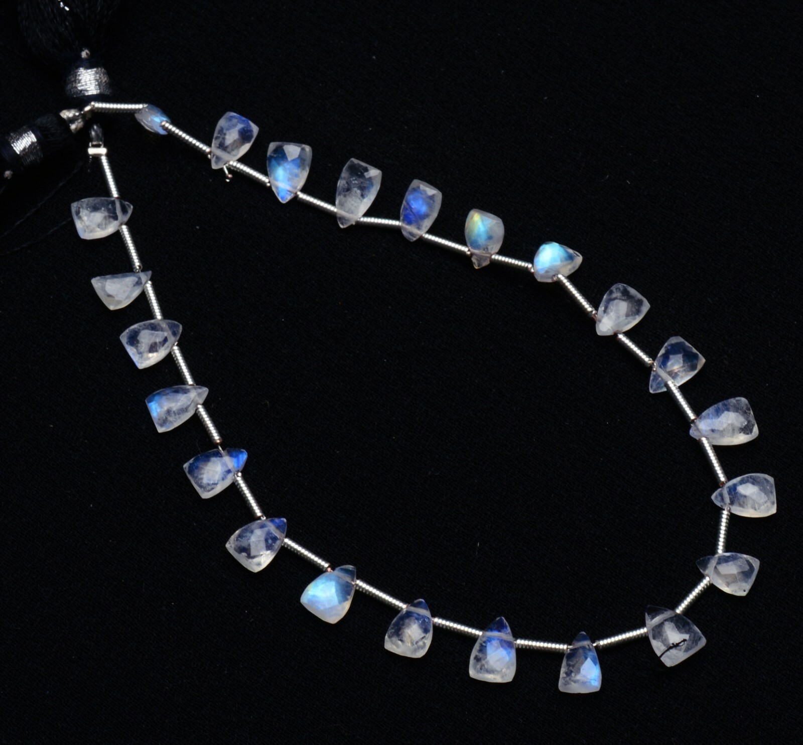 Blue Fire Rainbow Moonstone 7x5mm Size Faceted Fancy Shape Briolette Beads 8.5″