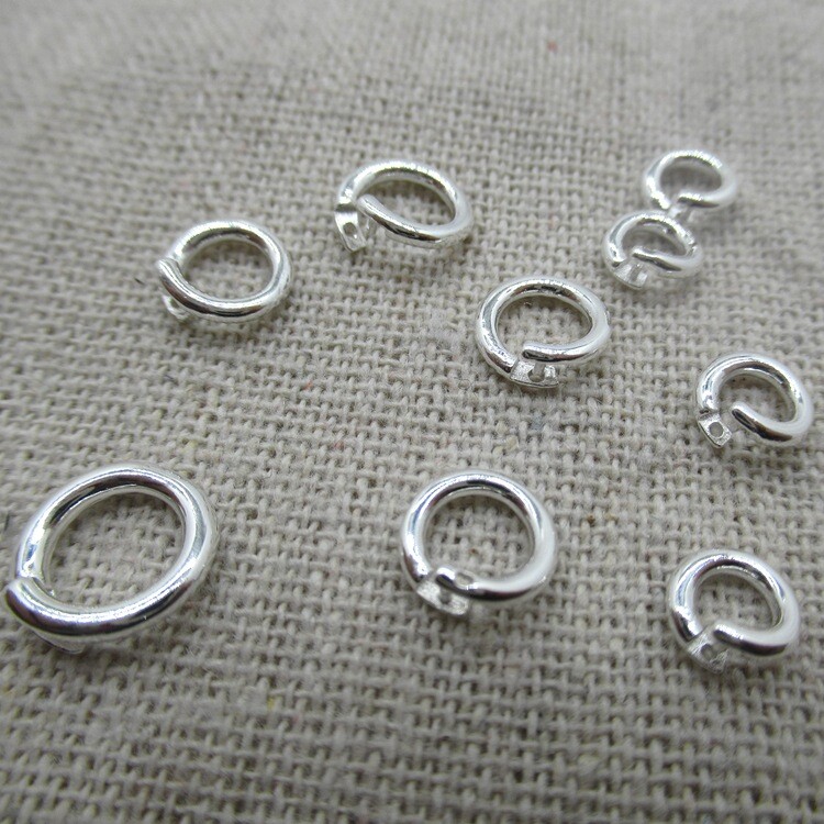 4 PCS Mini Sterling Silver 925 Link Lock Jump Ring Locking Clasp Connector