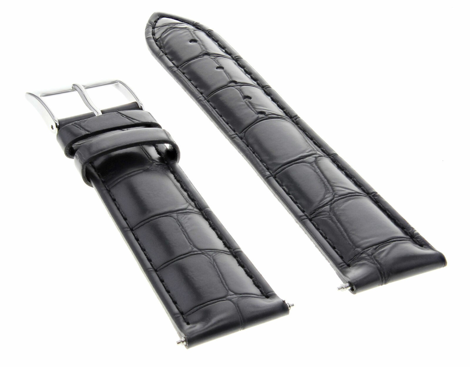 19mm Black Leather Replacement Watch Strap For Tudor Prince 7914 7400N 34mm