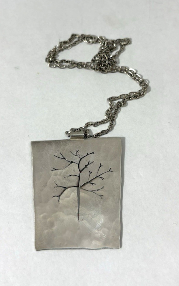 STERLING SILVER TREE Pendant Necklace Studio Artisan Handmade Silversmith Cutout