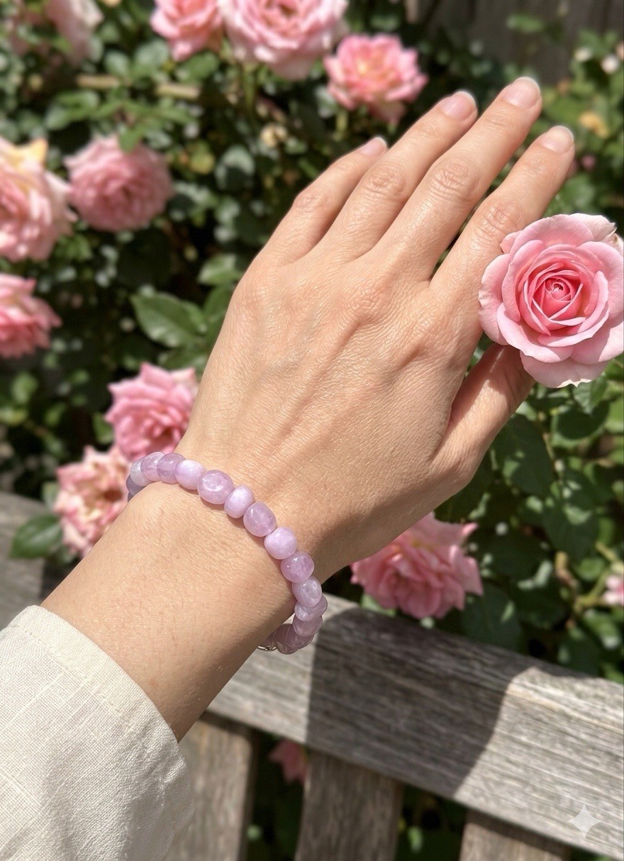 Wholesale 6 Pcs 7.5mm Kunzite Tumble Stretch Bracelet Natural Crystal Healing