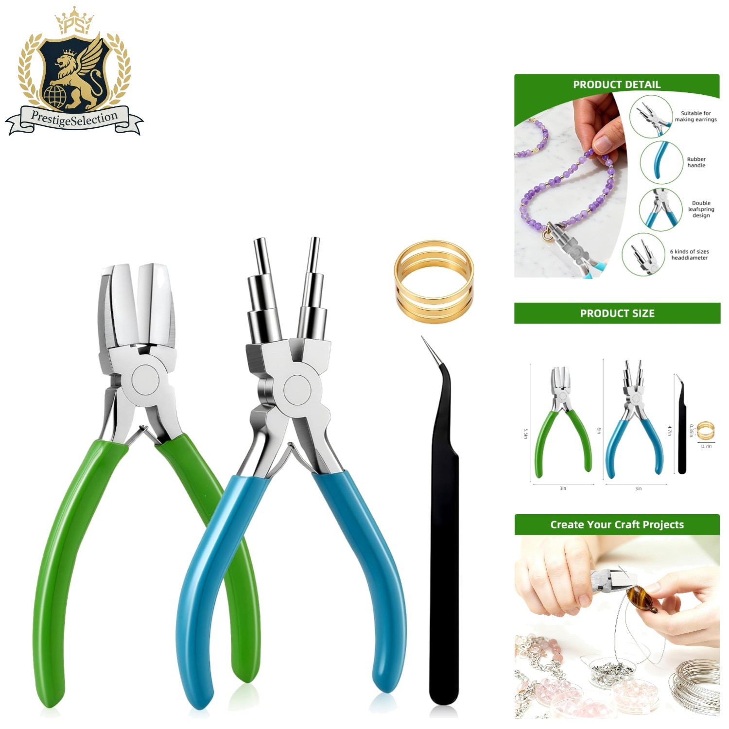 Ergonomic Jewelry Making Pliers Set – Durable Nylon and Bail Tools for DIY Art