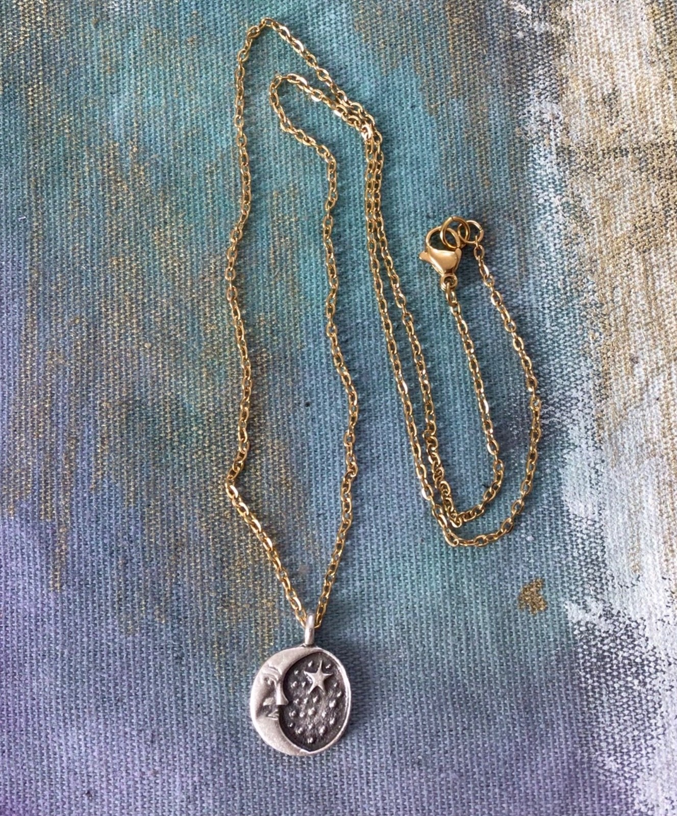 ARTISAN HANDMADE SUNDANCE CHARM NECKLACE HANDCRAFTED SILVER MOON JEWELRY