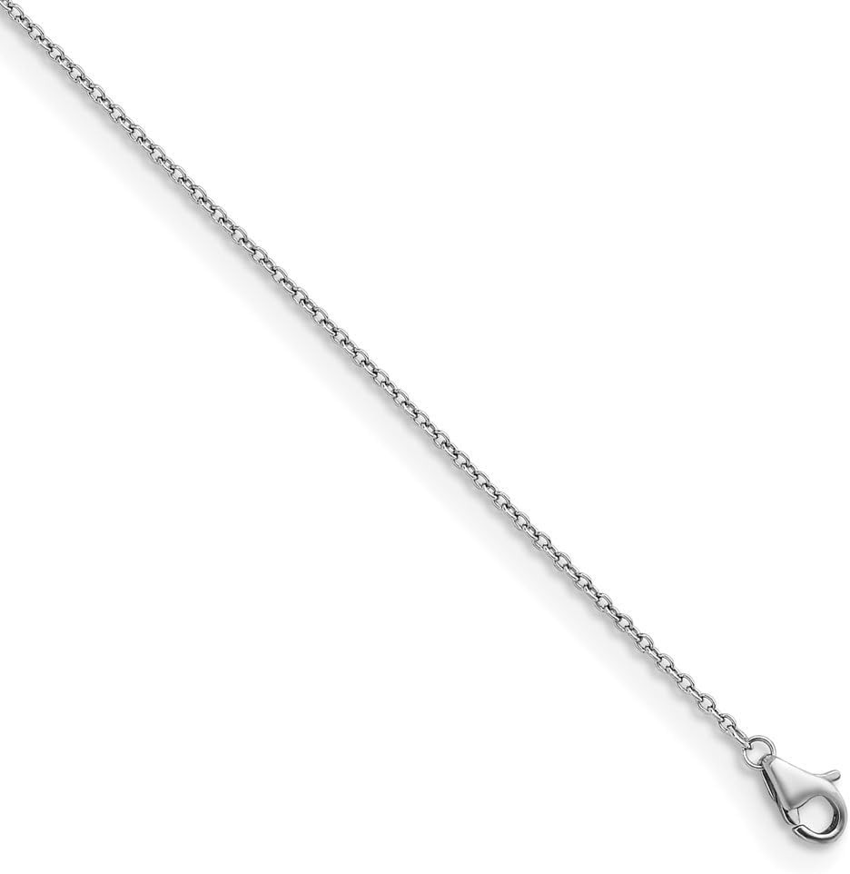 Platinum Polished Solid Cable Chain Necklace for Men, 16″ to 30