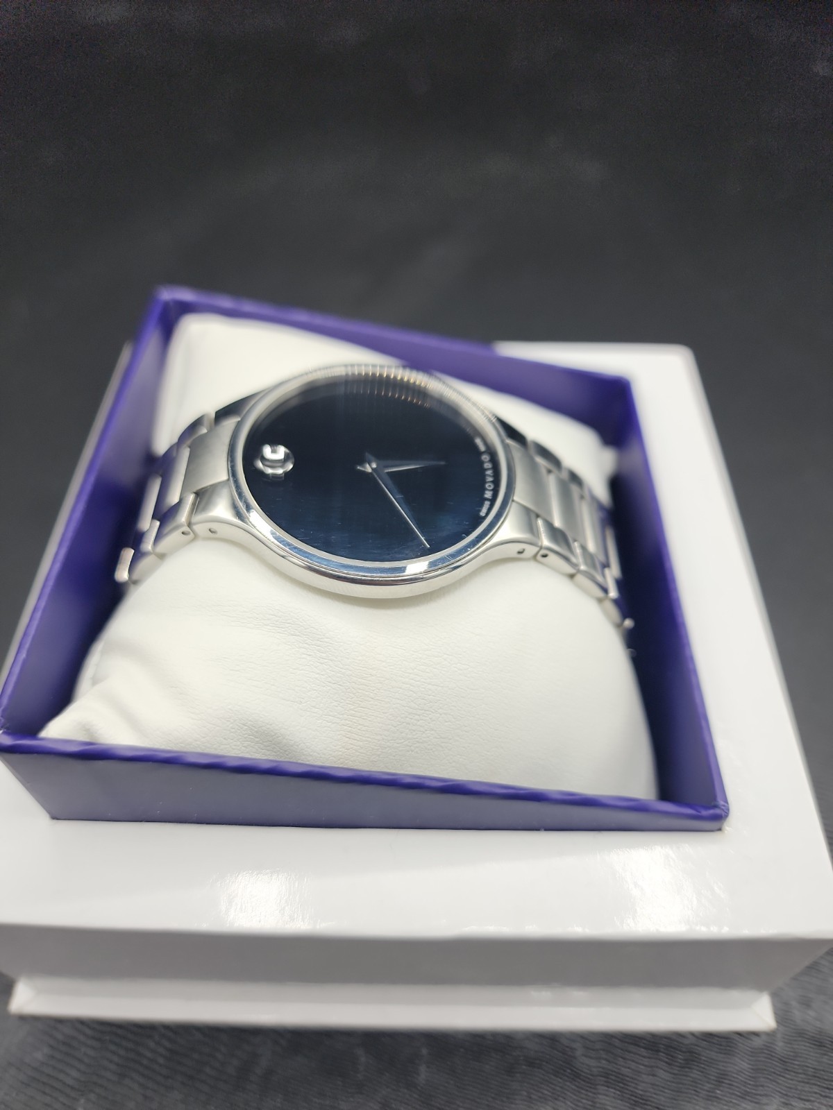 Movado Museum Stainless Steel Men’s Wristwatch – New Battery No Box