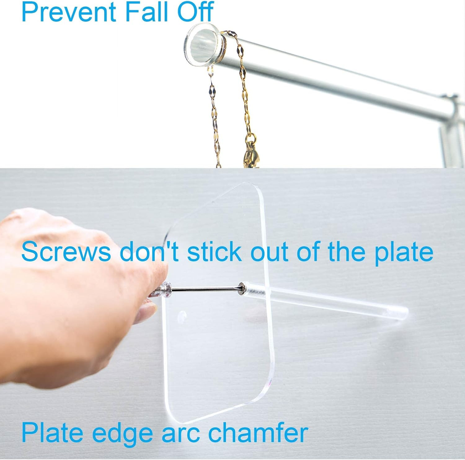 Premium Jewelry Stand , Solid Clear 2-Tier Acrylic Jewelry Organizer Stand & Bra
