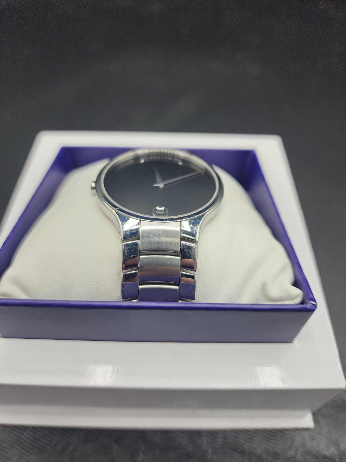 Movado Museum Stainless Steel Men’s Wristwatch – New Battery No Box