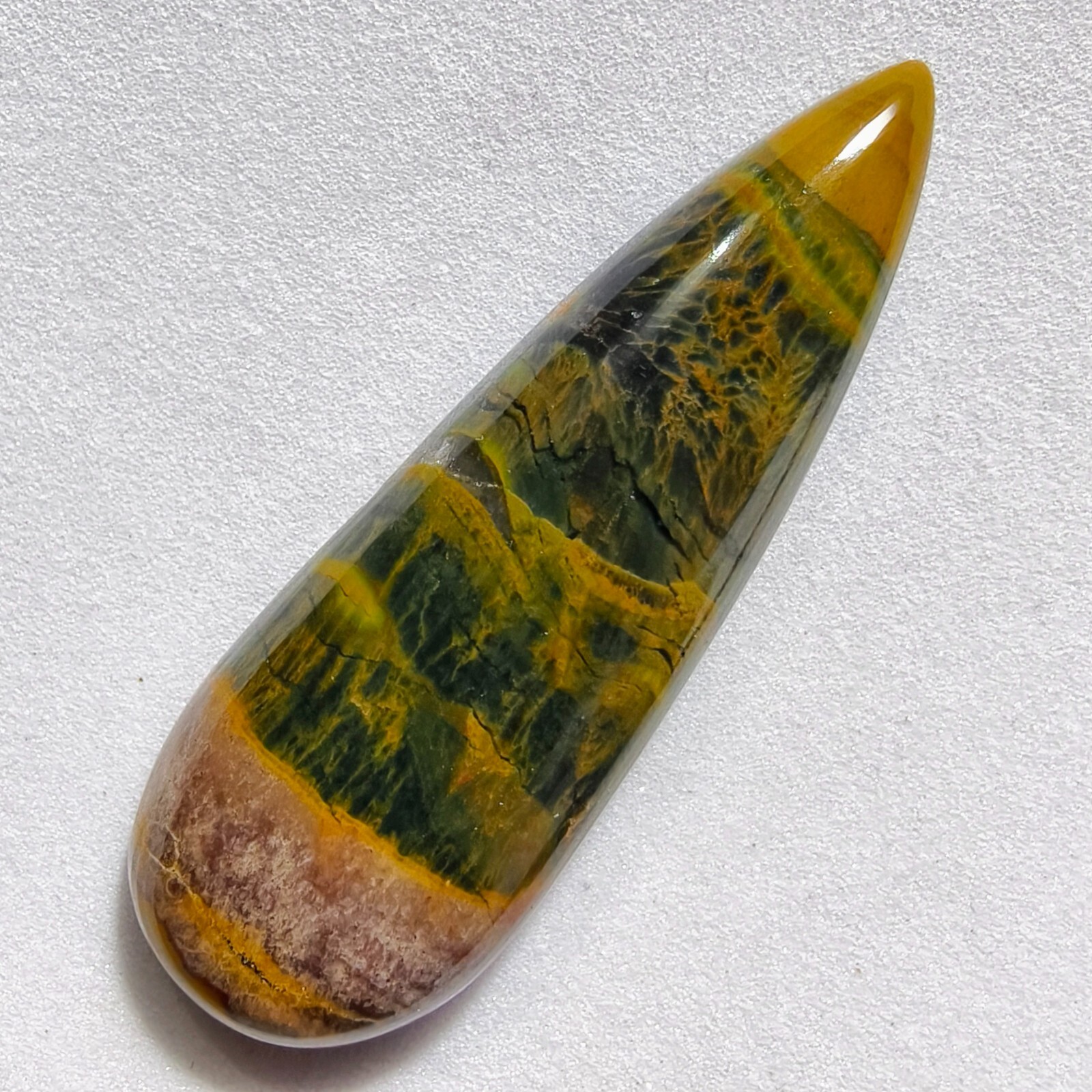 35 Cts Natural Ocean Jasper Cabochon Gemstone 45.4×15.3×6.6 MM